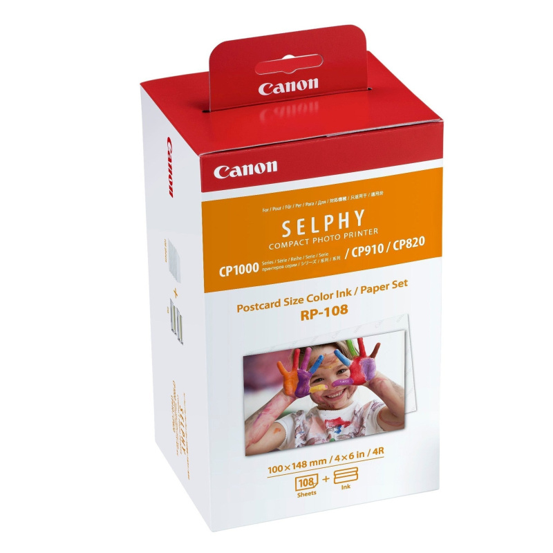 Canon RP-108 High-Capacity Color Ink/Paper Set for SELPHY CP910 Printer (International Model)