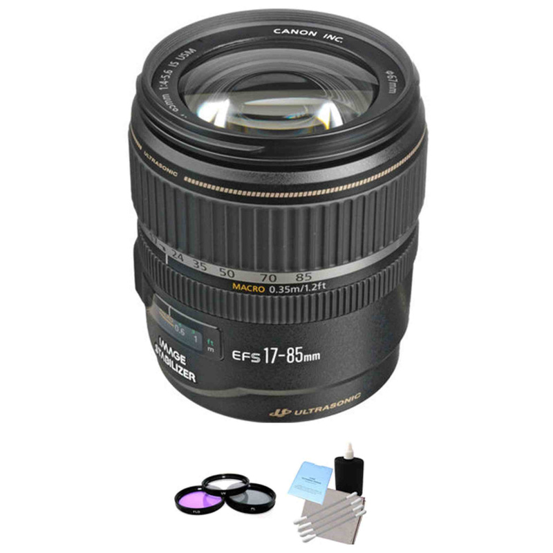 Canon EF-S 17-85mm F/4.0-5.6 IS USM Lens + UV Kit & Cleaning Kit Bundle (International Model)