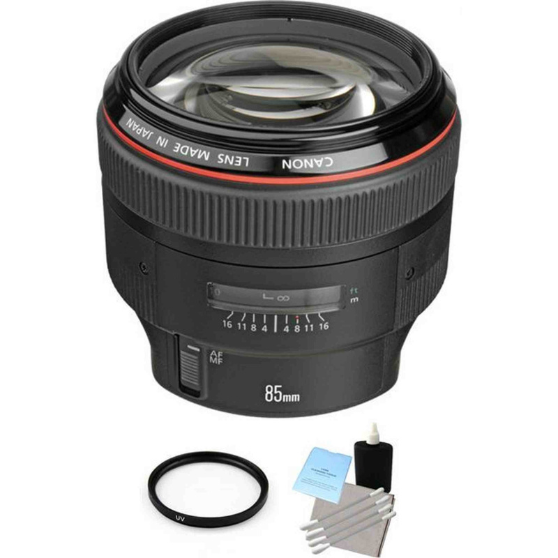 Canon EF 85mm F/1.2 L II USM Lens + UV Filter & Cleaning Kit Bundle (International Model)