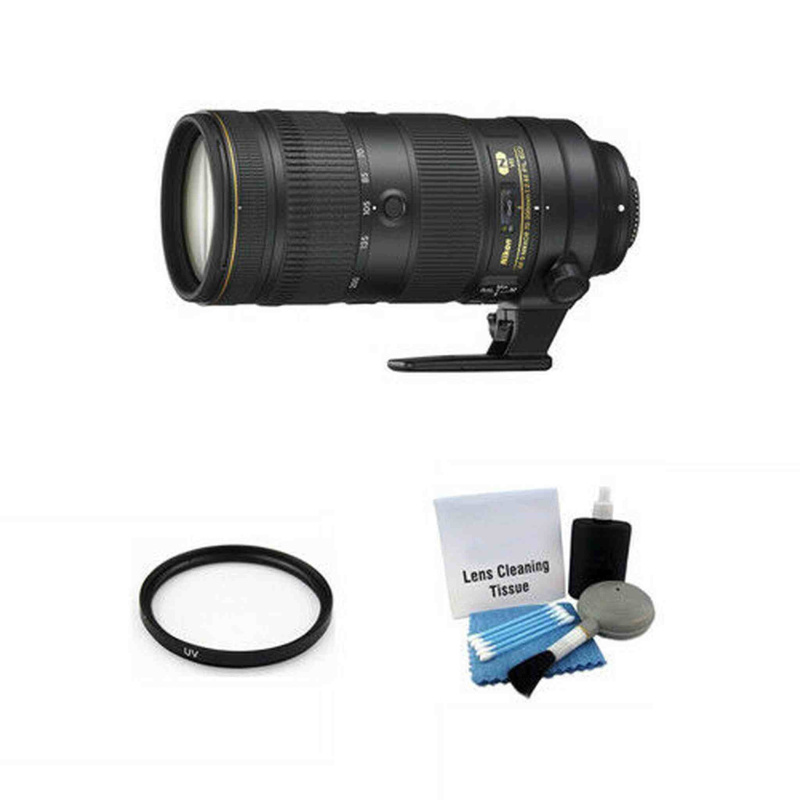 Nikon AF-S NIKKOR 70-200mm f/2.8E FL ED VR Lens + UV Filter & Cleaning Kit Base Bundle