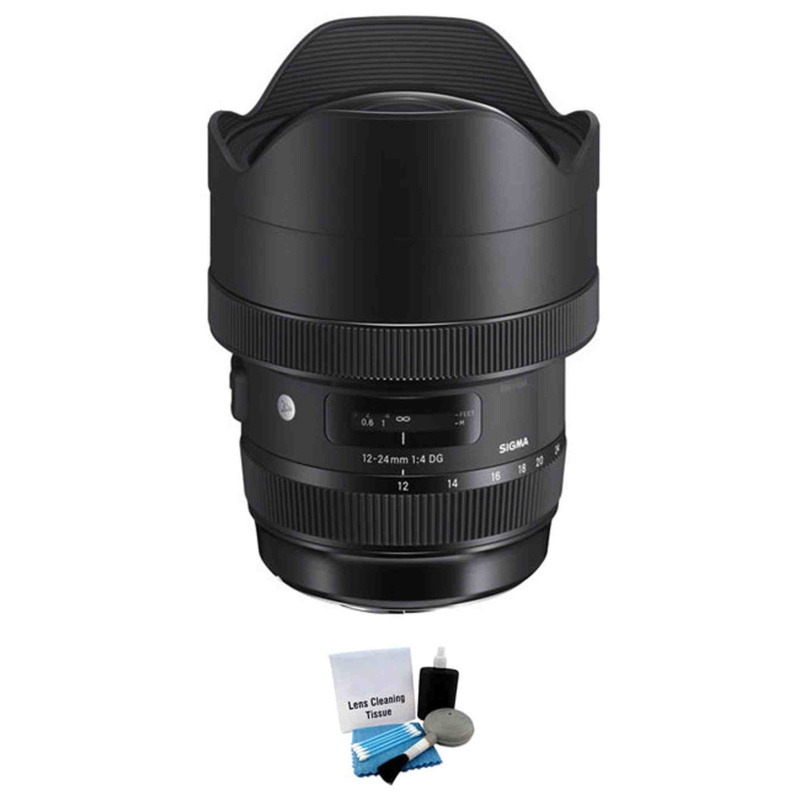Sigma 12-24mm f/4 DG HSM Art Lens for Nikon F + Cleaning Kit Bundle