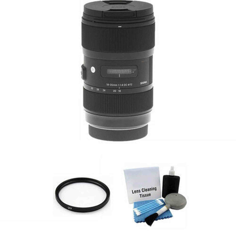 Sigma 18-35mm f/1.8 DC HSM Lens for Canon + UV Filter & Cleaning Kit Bundle (International Model)