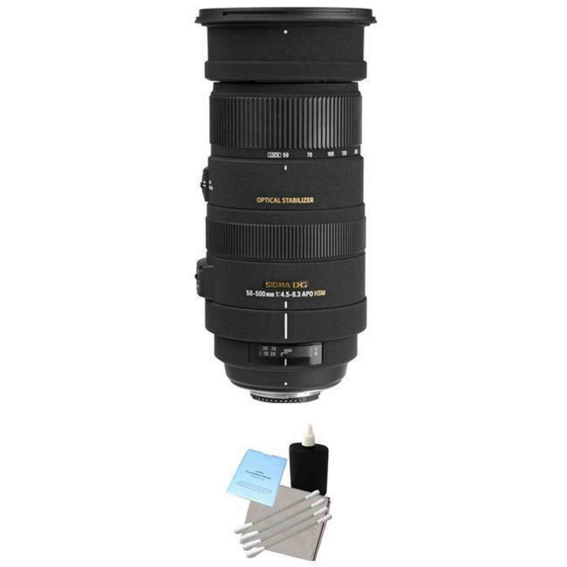 Sigma 50-500mm f/4.5-6.3 APO DG OS HSM Lens for Nikon w/Cleaning Kit