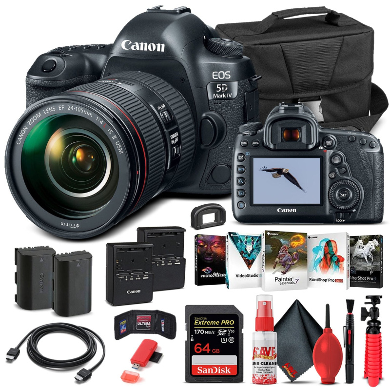 Canon EOS 5D Mark IV Camera W/ 24-105mm f/4L II Lens 1483C010  - Basic Bundle (International Model)
