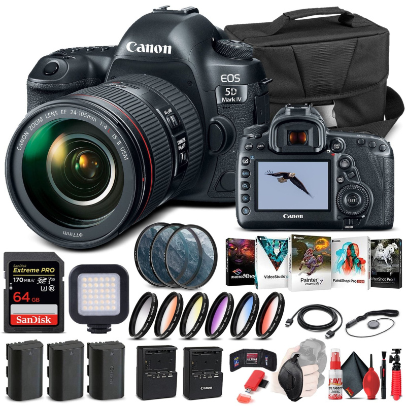 Canon EOS 5D Mark IV Camera W/ 24-105mm f/4L II Lens 1483C010  - Advanced Bundle (International Model)