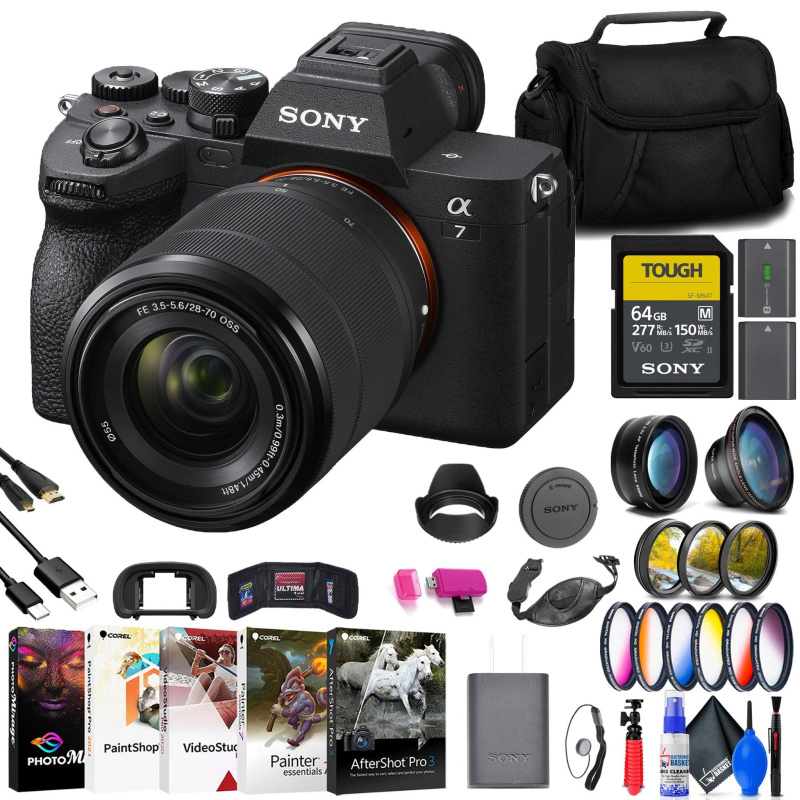 Sony a7 IV Mirrorless Camera with 28-70mm Lens + 64GB Card + Filter Kit + More