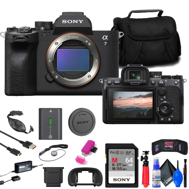 Sony a7 IV Mirrorless Camera + 64GB Card + Bag + Card Reader + Tripod + More