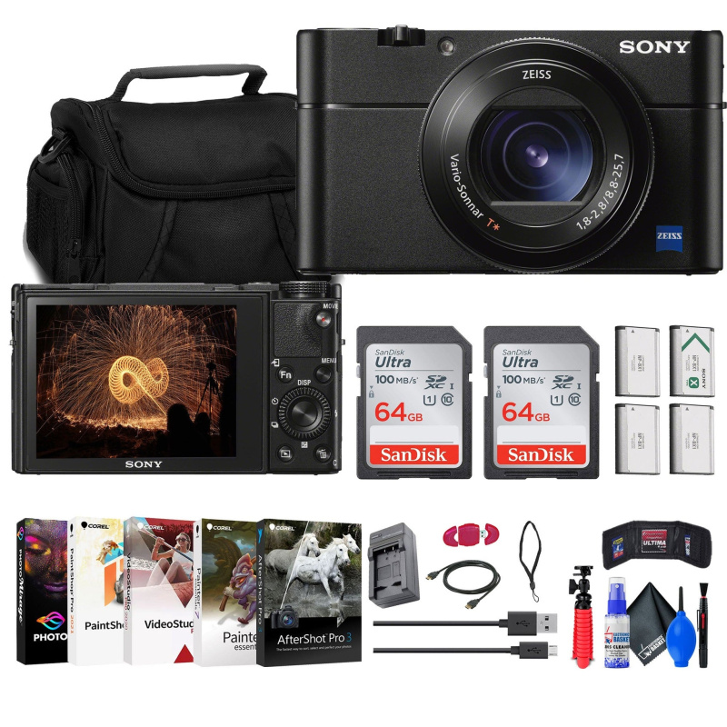 Sony Cyber-shot DSC-RX100 VA Digital Camera + Case + 2 x 64GB Card + More