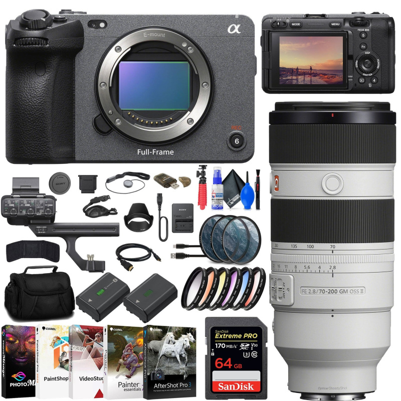 Sony FX3 Full-Frame Cinema Camera + Sony FE 70-200mm Lens + 64GB Card + More