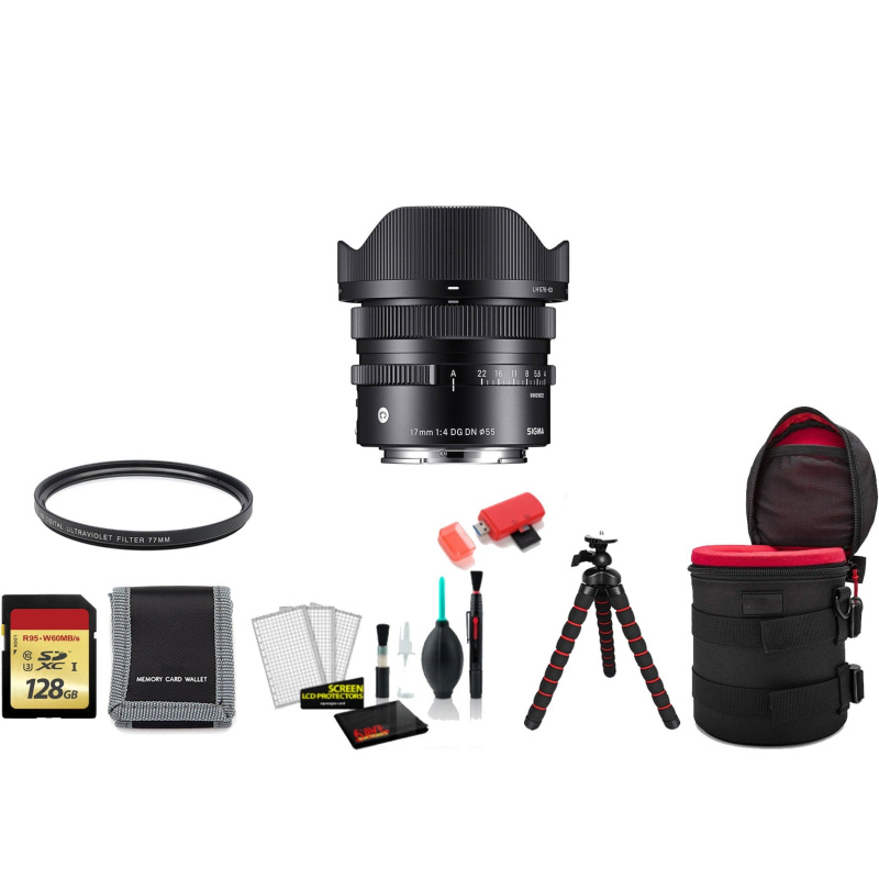 Sigma 17mm f/4 DG DN Contemporary Lens for Sony E Mount with Lens Case -