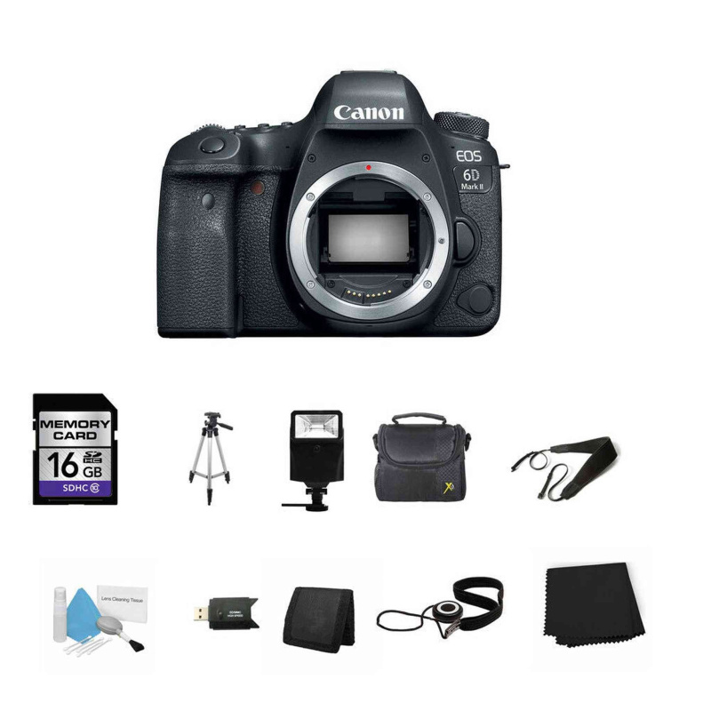 Canon EOS 6D Mark II DSLR Camera (Body Only) 16GB Bundle (International Model)