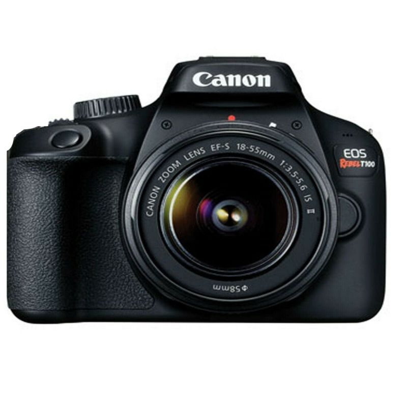 Canon EOS Rebel T100 DSLR Camera 18MP EF-S 18-55mm F/3.5-5.6 IS II Kit Lens (International Model)