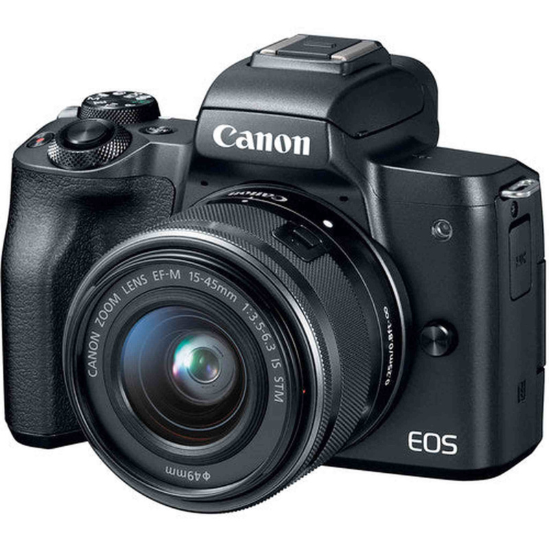 Canon EOS M50 Mirrorless Camera Body and EF-M15-45mm + EF-M 55-200mm Lenses and with Dual Pixel CMOS AF and 4K Video - Black (International Model)