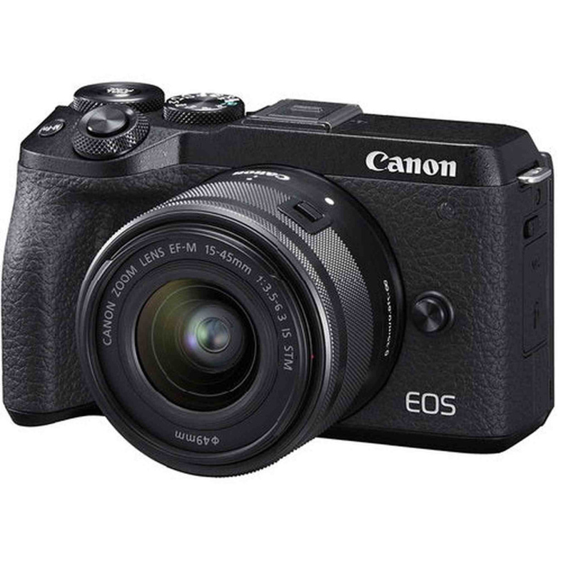 Canon EOS M6 Mark II Mirrorless Digital Camera + 15-45mm Lens - Black (International Model)