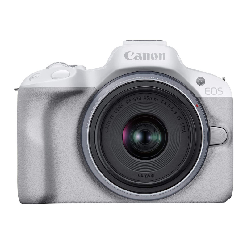 Canon EOS R50 Mirrorless Vlogging Camera (White) w/RF-S18-45mm F4.5-6.3 is STM Lens, 24.2 MP, 4K Video, Subject Detection & Tracking, Compact, Smartph