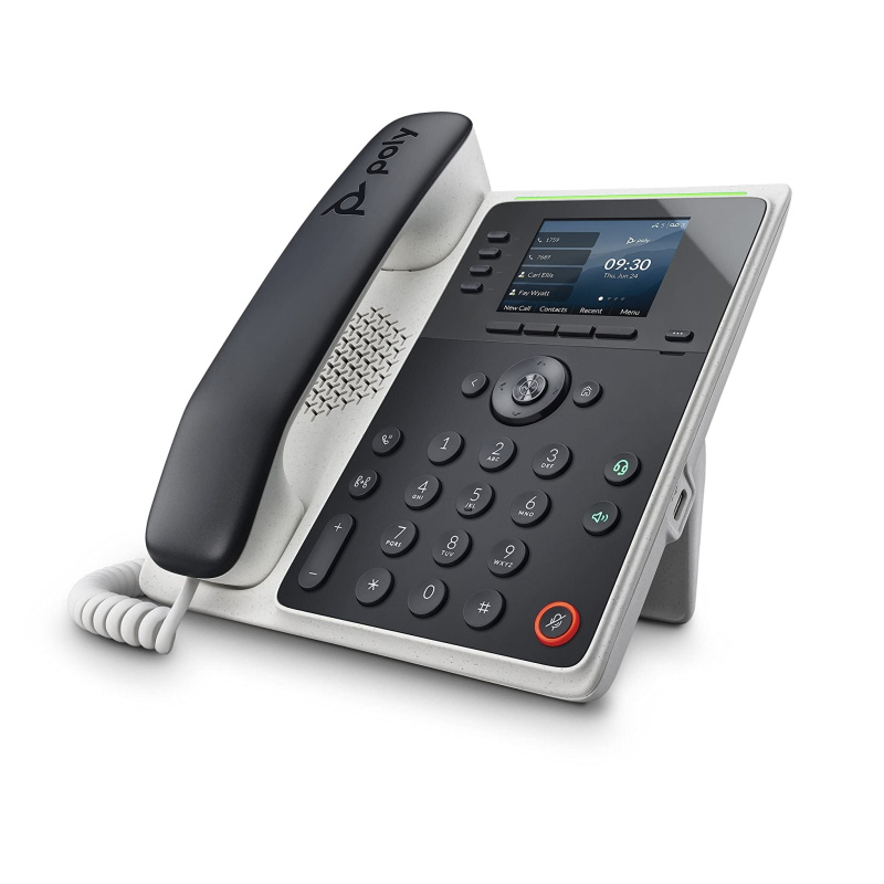 Plantronics Poly Edge E220 IP Desk Phone (Plantronics + Polycom) - Designed for use in Common Areas - 4-line Keys Supporting up to 16 Lines - Integrat