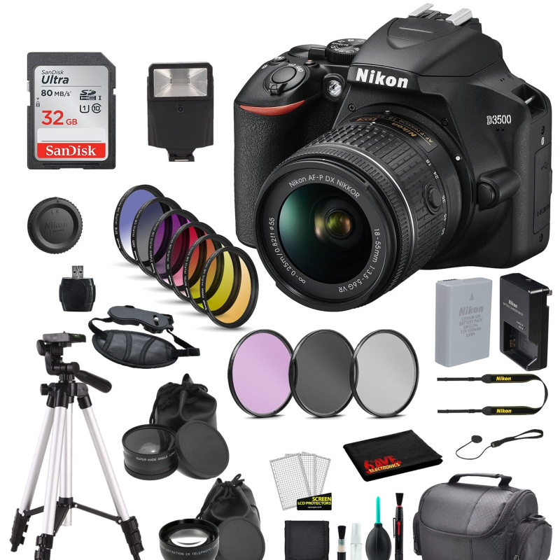 Nikon D3500 DSLR Camera with 18-55mm Lens Deluxe Bundle 01
