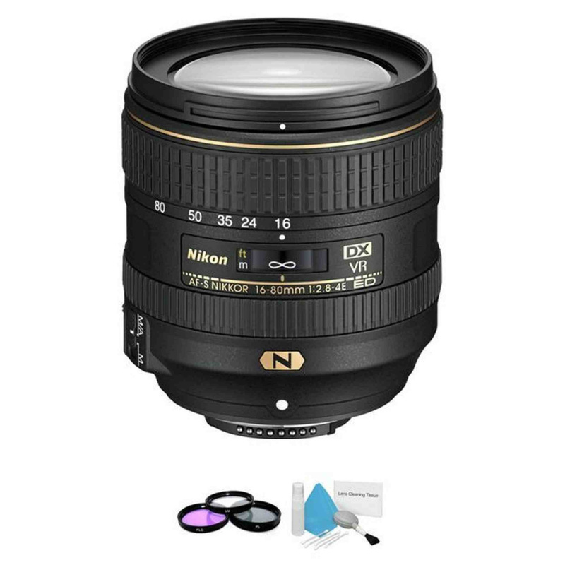 Nikon AF-S DX NIKKOR 16-80mm f/2.8-4E ED VR Lens + UV Kit & Cleaning Kit