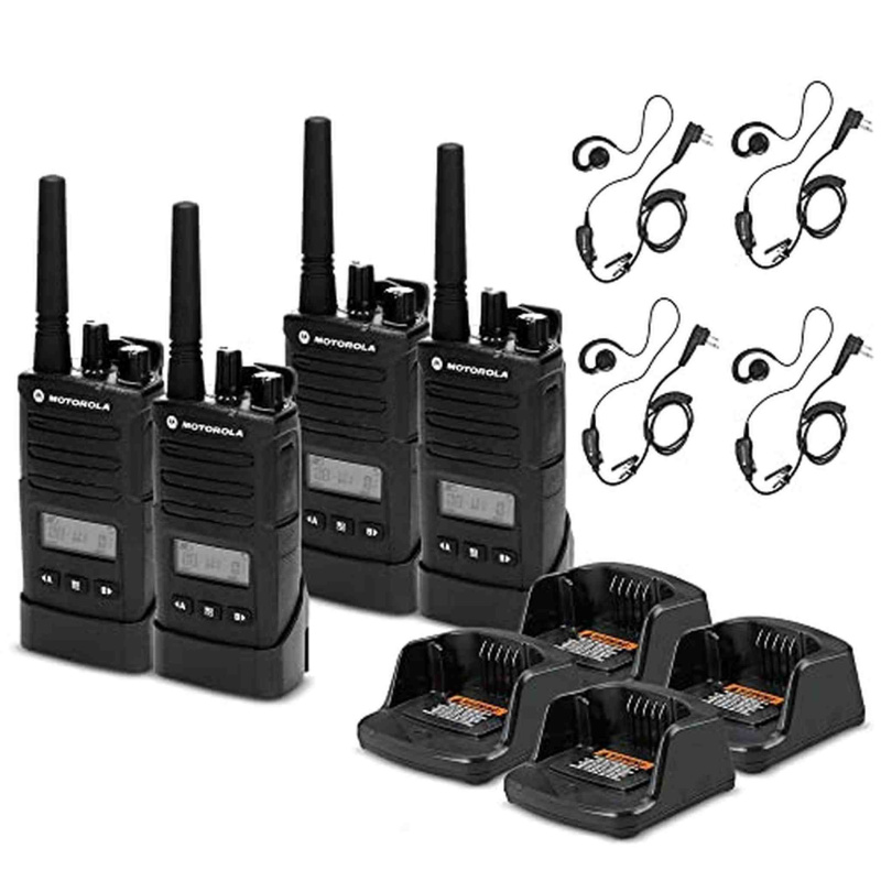 4 x Motorola RMU2080d On-Site 2-Way  Radio with Display - 4 Pack With Mic Bundle