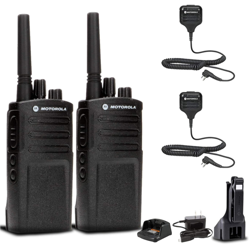 2 x Motorola RMV2080 On-Site 2-Way Radio + 2 x HKLN4606 Speaker Mic + More