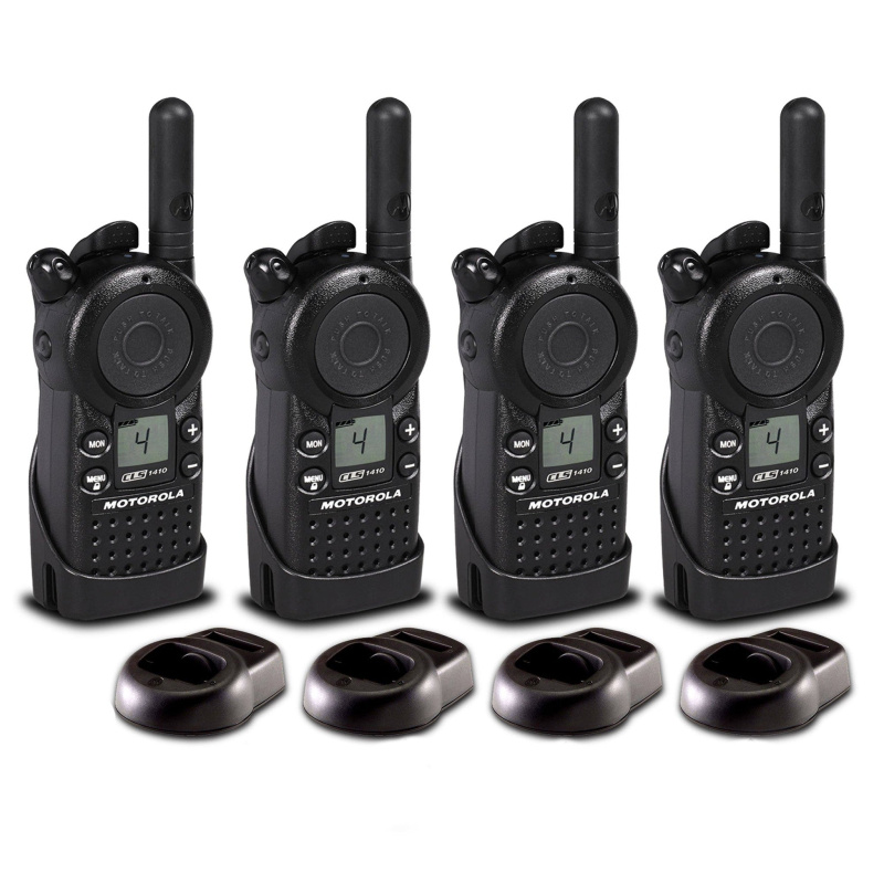 4 x Motorola CLS1410 UHF 1 W 4-Channel 2-Way Radio (CLS1410) - 4 Pack Bundle