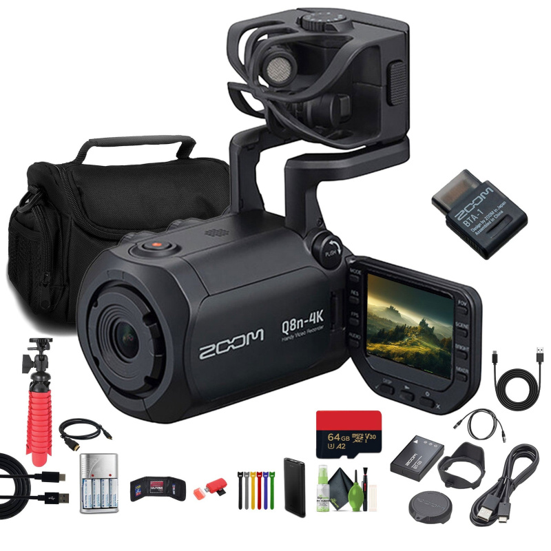 Zoom Q8n-4k Handy Video Recorder, Memory Card microSDXC Extreme Pro 64GB, Bundle