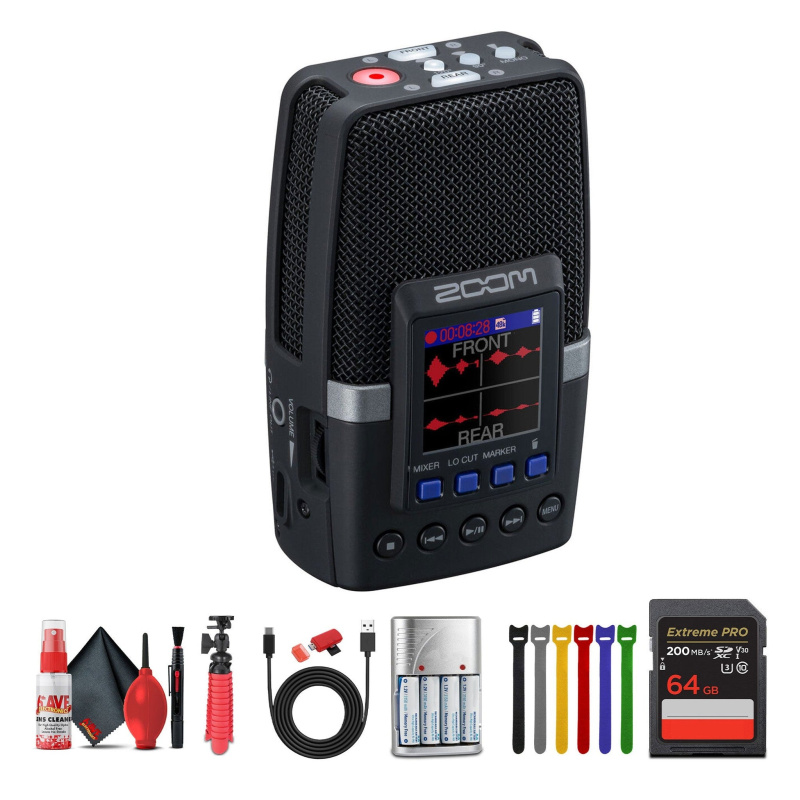 Zoom H2essential Multi-Mic32-Bit Float Handy Recorder + Bluetooth Adapter, Bundle