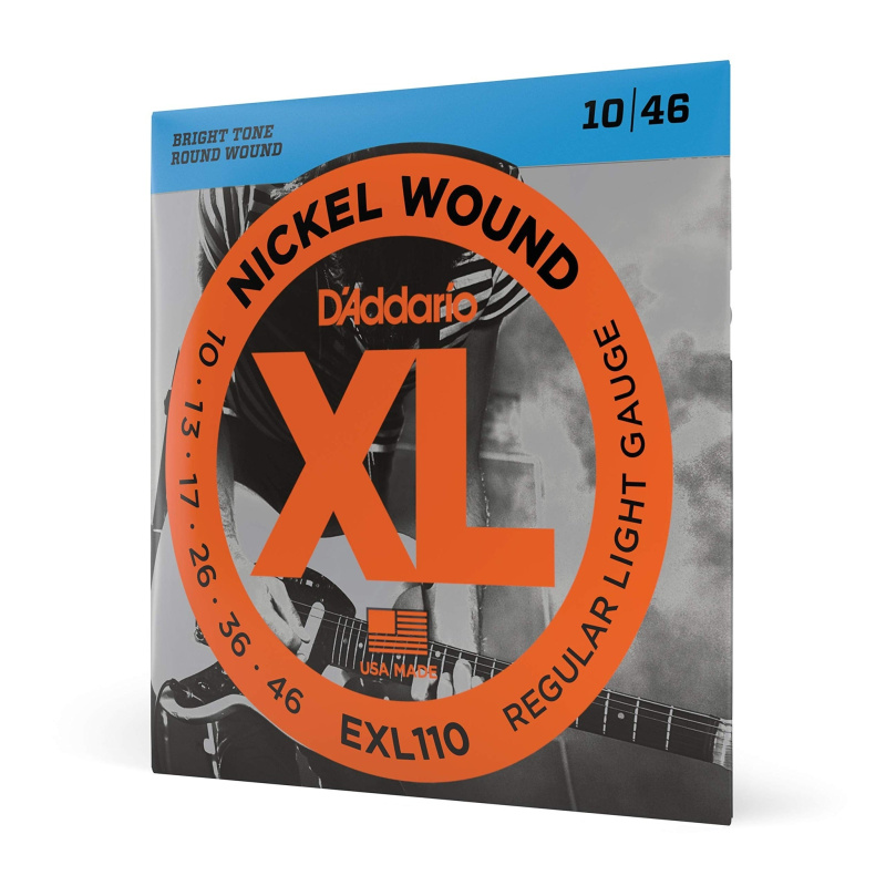 D'Addario Guitar Strings - XL Nickel Electric Guitar Strings - EXL110 - Perfect Intonation, Consistent Feel, Reliable Durability - For 6 String Guitar