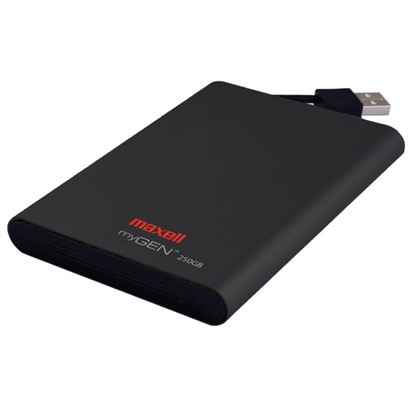 Maxell myGEN 250 GB Portable External Hard Drive MY-250 (Black)