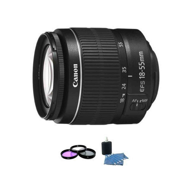 Canon EF-S 18-55mm f/3.5-5.6 III Lens + UV Kit & Cleaning Kit (International Model)