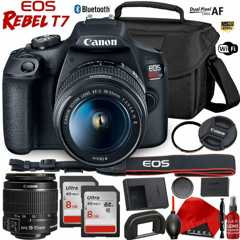 Canon EOS Rebel T7 DSLR Camera with 18-55mm Lens Deluxe Bundle (International Model)