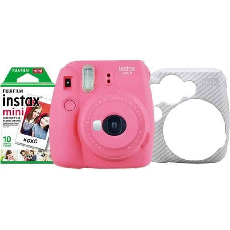 Fujifilm Instax Mini 9 Instant Film Camera Holiday Bundle - Flamingo Pink