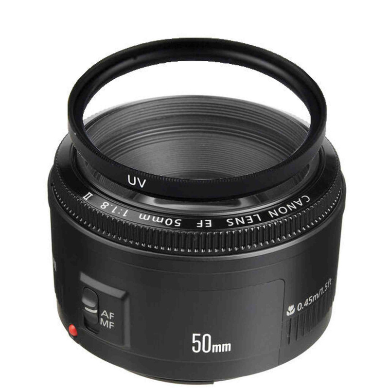 Canon EF 50mm f/1.8 II Autofocus Lens w/52mm UV Filter Bundle (International Model)