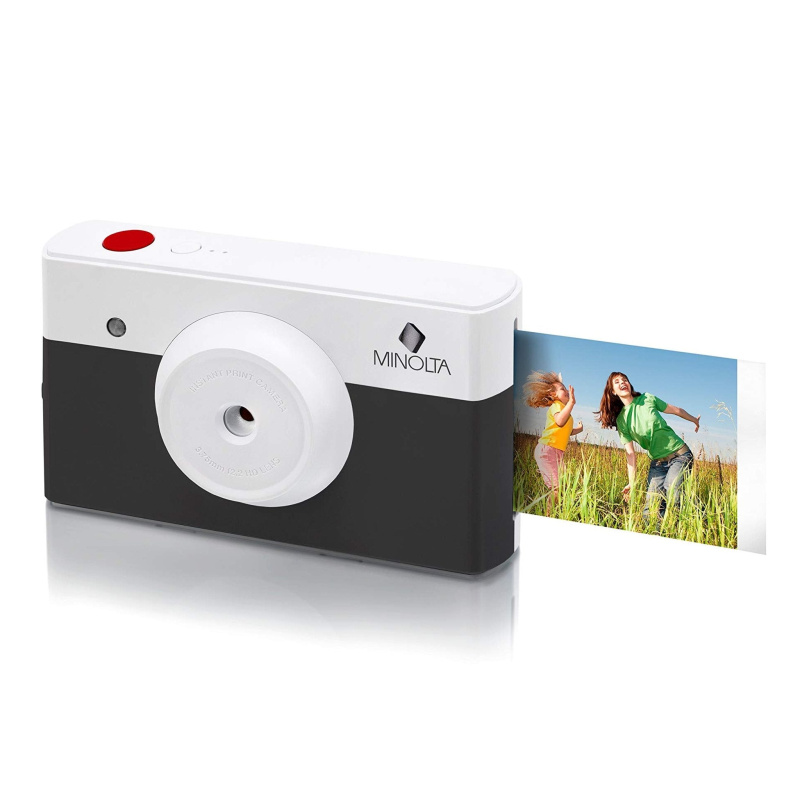 Minolta MNCP10-CH Instapix 2 in 1 Instant Print Digital Camera & Bluetooth Printer, Charcoal