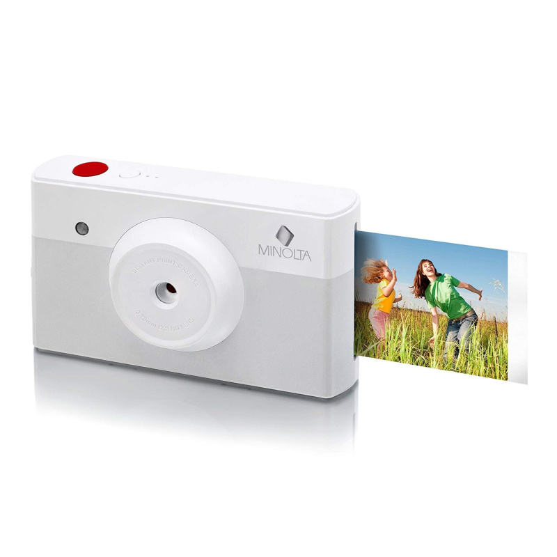 Minolta Instapix 2 in 1 Instant Print Digital Camera & Bluetooth Printer, Gray