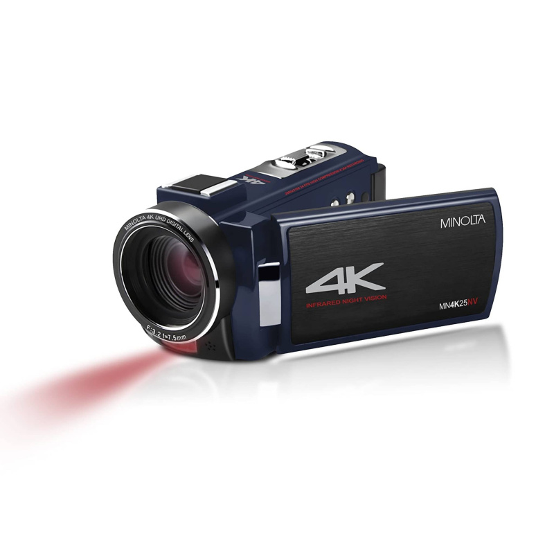 Minolta MN4K25NV 4K Ultra HD 30 MP Night Vision Camcorder (Blue), (MN4K25NV-W-BL)
