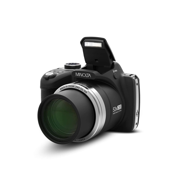 Minolta Pro Shot 16 Mega Pixel HD Digital Camera with 53x Optical Zoom, Full 1080p HD Video & 16GB SD Card, MN53Z, Black