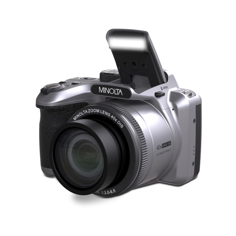 Minolta 20 Mega Pixels 40x Optical Zoom Digital Camera with 1080p FHD Video, Silver