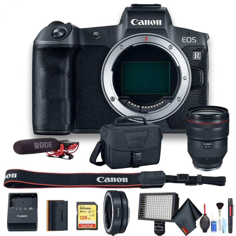 Canon EOS R Mirrorless Digital Camera International Model (3075C002) W/Canon RF 28-70mm Lens, Bag, 128GB Card, Extra Battery