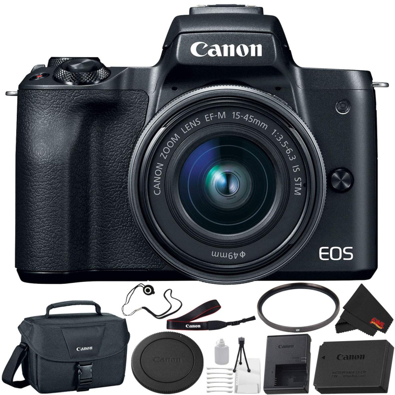 Canon EOS M50 Mirrorless Digital Camera with 15-45mm Lens Deluxe Bundle 01 (International Model)