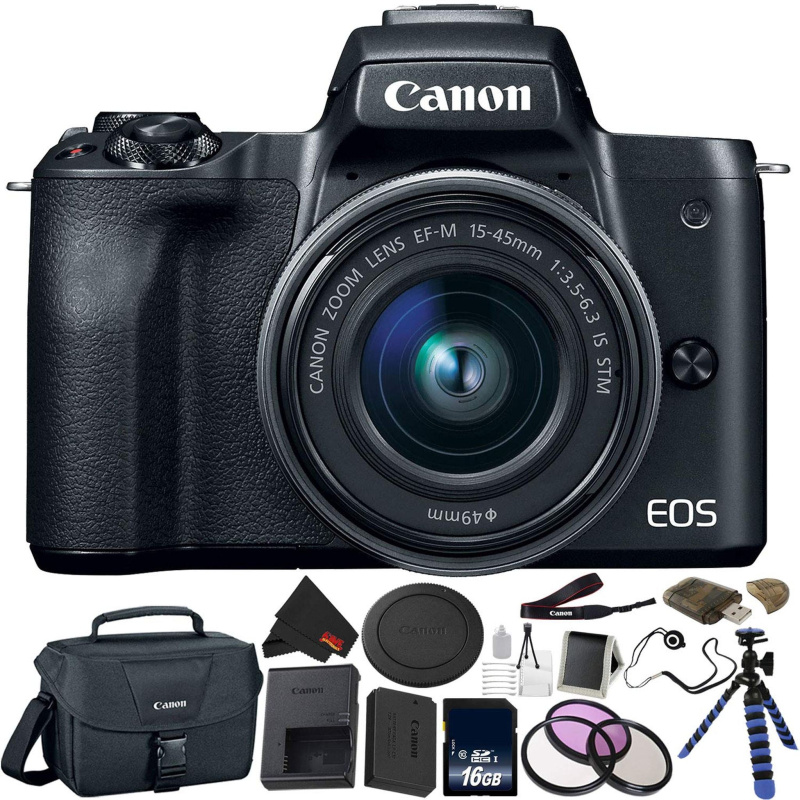 Canon EOS M50 Mirrorless Digital Camera with 15-45mm Lens Deluxe Bundle 02 (International Model)