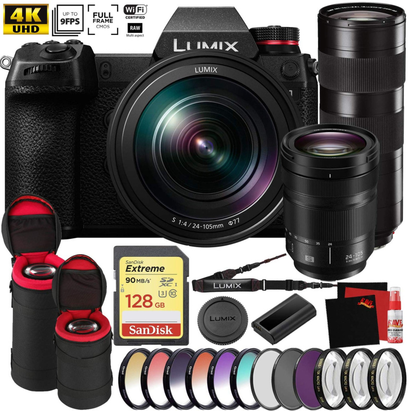 Panasonic Lumix DC-S1 Mirrorless Digital Camera (Body Only) NEW - 2 LENS COMBO - Master Photographer Bundle