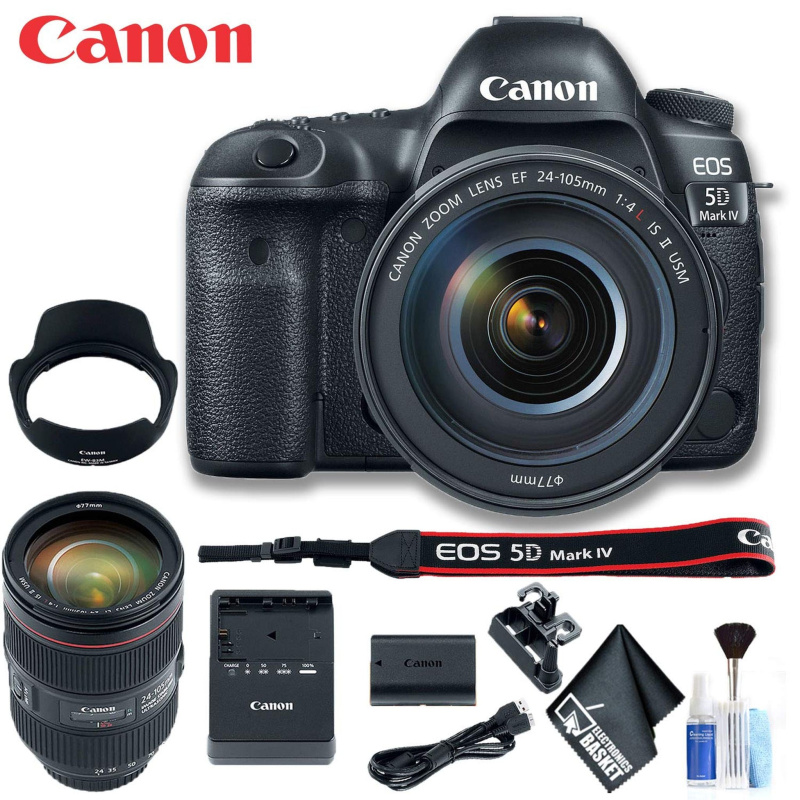 Canon EOS 5D Mark IV DSLR Camera with 24-105mm f/4L II Lens (Intl Model) Basic Bundle (International Model)