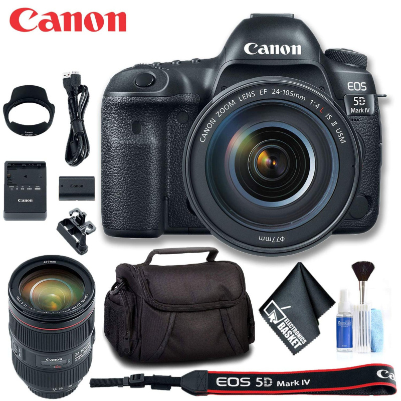 Canon EOS 5D Mark IV DSLR Camera with 24-105mm f/4L II Lens (Intl Model) Standard Bundle (International Model)