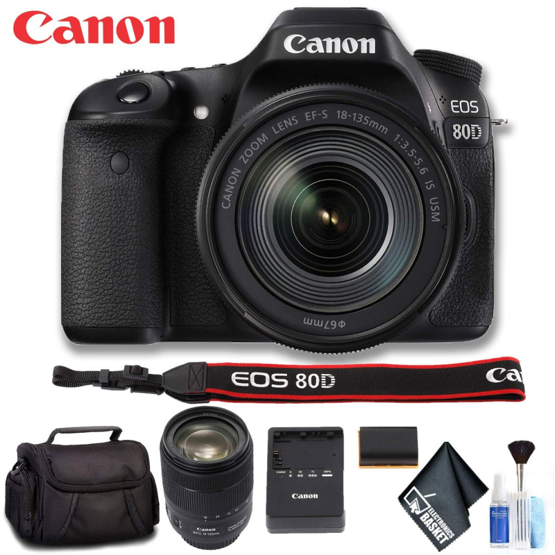 Canon EOS 80D DSLR Camera with 18-135mm Lens (Intl Model) Standard Bundle (International Model)