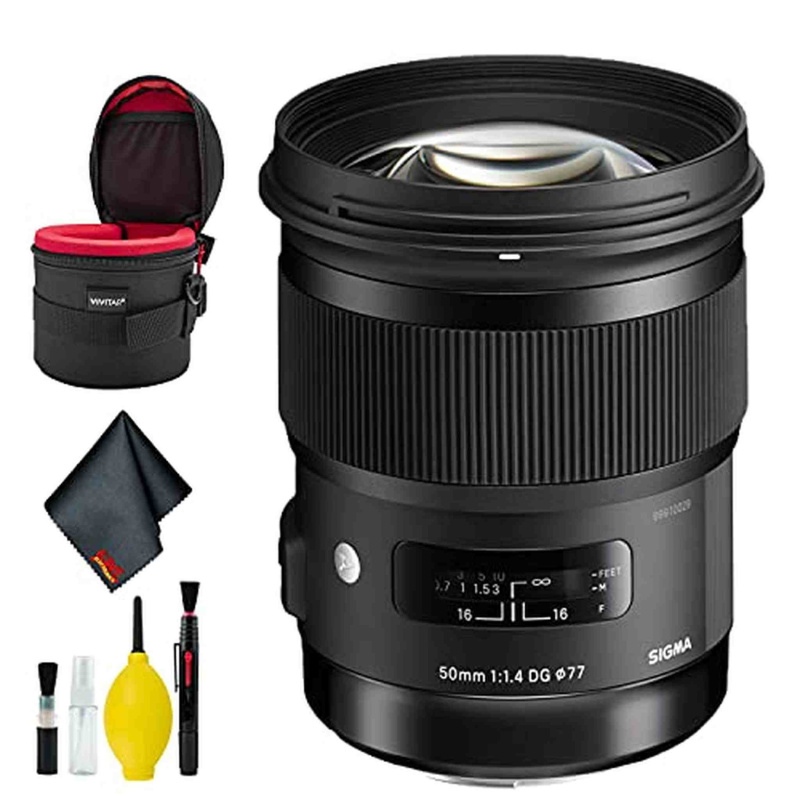 Sigma 50mm f/1.4 DG HSM Art Lens for Nikon F (USA) Deluxe Bundle
