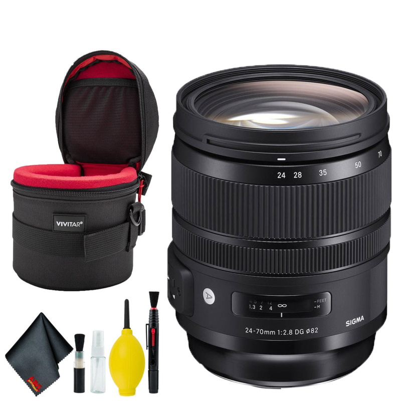 Sigma 24-70mm f/2.8 DG OS HSM Art Lens for Nikon F (Intl) Deluxe Bundle