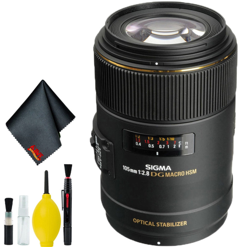 Sigma 105mm f/2.8 EX DG OS HSM Macro Lens for Nikon F (Intl) Standard Bundle