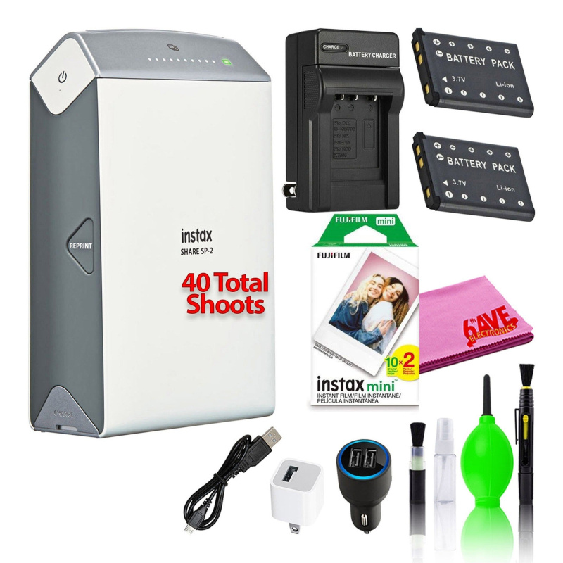 Fujifilm Instax Share SP-2 Smartphone Printer with (40) Films + Battery