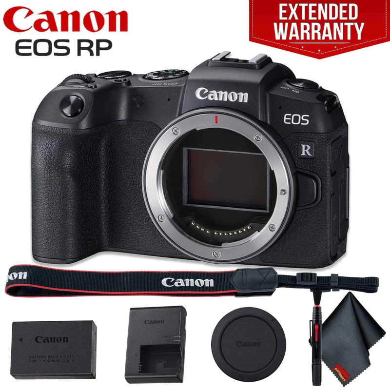 Canon EOS RP Mirrorless Digital Camera (Body Only) - Includes - Cleaning Kit and 1-Year Extended Warranty Bundle (International Model)